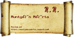 Muntyán Márta névjegykártya